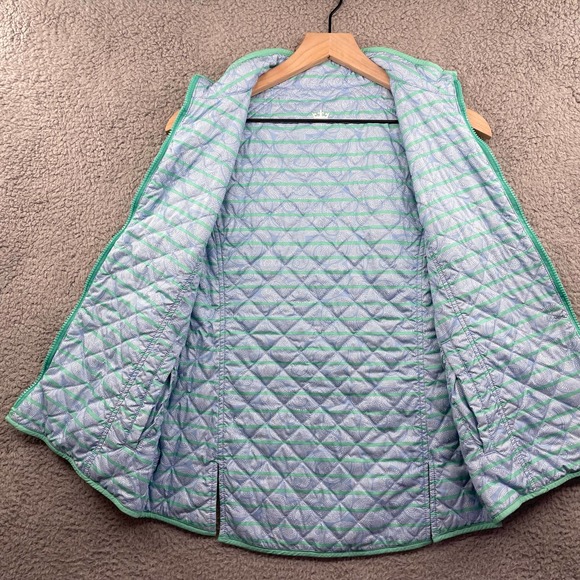PETER MILLAR Womens Element Warmth Reversible Quilted Vest Size Small Green Blue - Picture 4 of 8